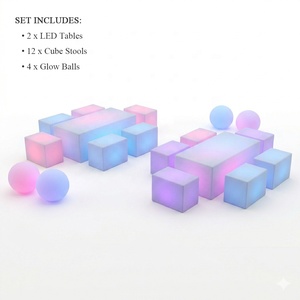 Kit d'éclairage <span class=keywords><strong>LED</strong></span> pour soirées événementielles – 12 lumières pour invités, tables, tabourets et boules – Pack pour entreprises de location avec service DDP - Product Image 2