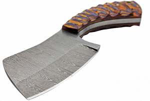 Mini cuchillo de cocina hecho a mano de acero de Damasco de grado industrial, mango de resina epoxi multicolor OEM, picador de carne - Product Image 2