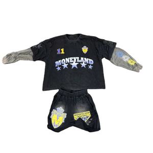 Custom Oversized Sublimation Print T Shirt Waffle Knit Top <b>Thermal</b> Double Layer Long Sleeve T-shirt <b>for</b> <b>Men</b> - Product Image 5