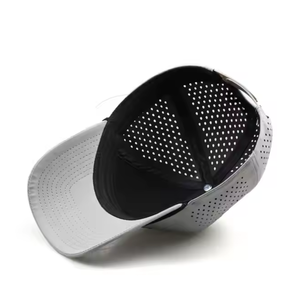 Casquettes de golf imperméables perforées personnalisées, casquettes de baseball sportives à 5 panneaux avec visière incurvée et logo en caoutchouc PVC, fabriquées au Vietnam - Product Image 2