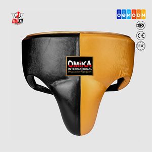 OMIKA INTERNATIONAL Protège-entrejambe de boxe professionnel unisexe - Protection en cuir résistant aux chocs pour MMA, mousse haute densité, logo personnalisé - Product Image 1