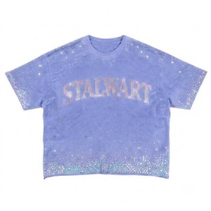 Stalwart Rhinestone <b>Crop</b> T-Shirt Regular Fit Short Sleeve <b>Men's</b> Jersey Green Solid Formal O-Neck <b>Top</b> Eco-Friendly Breathable - Product Image 2