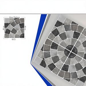 Azulejos de estacionamiento de porcelana mate rústica de 40x40cm-Azulejos de piso de cerámica esmaltada antideslizante digital en relieve de 9mm - Product Image 1