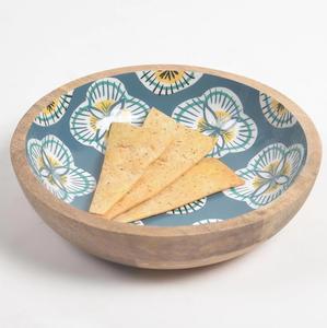 Tazón de vajilla de diseño creativo, apto para alimentos, ecológico, hecho a mano, tazón redondo de madera para ensalada, vajilla con estampado de esmalte. - Product Image 5