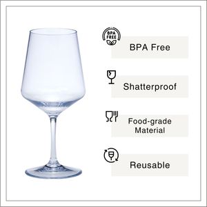 [Holar] Verre à vin blanc réutilisable en plastique de 18 oz, clarté équivalente au verre, fabriqué à Taïwan, idéal pour les mariages, les anniversaires et l'hôtellerie (vente en gros) - Product Image 2