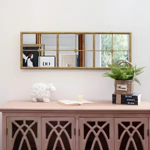 Modern Gold Framed <b>Wall</b> <b>Mirror</b> <b>Rectangle</b> Glass Decorative Accent for Entryway Home Decor - Product Image 1