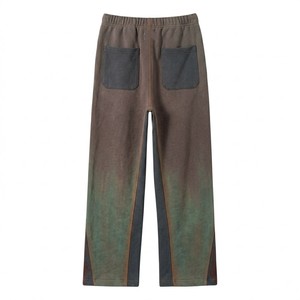 Cheap Price Vintage Washed Gradient Women Straight Leg Pants Elastic Waist <b>Drawstring</b> Artistic Dye Lounge <b>Trousers</b> Relaxed Fit - Product Image 2