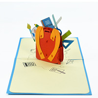 Cartes de vœux 3D faites à la main avec impression offset pour la rentrée scolaire - Designs personnalisés