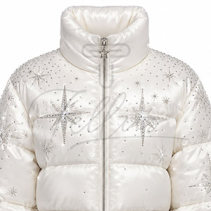 Vestes matelassées pour femmes TELLUS APPAREL de haute qualité à bas prix, avec strass, coupe régulière, coupe-vent, imperméables, design unique, contraste de couleurs - Product Image 5