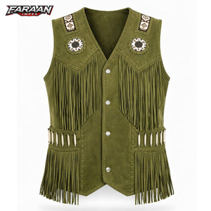 Chaleco de Motociclista de Cuero Genuino Personalizado para Hombre, Cortavientos, Impermeable, Transpirable, Casual, con Cierre de Cremallera, Personalizable - Product Image 1