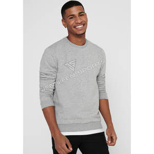 Pull sportif texturé à col rond et manches longues pour homme, coupe ample, 100 % coton molletonné, imprimé numériquement, design personnalisé OEM - Product Image 3