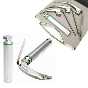 Laringoscopio LED Miller de 5 hojas rectas de acero inoxidable con logo personalizado, set de intubación para EMT y anestesia, grado médico profesional - Product Image 1