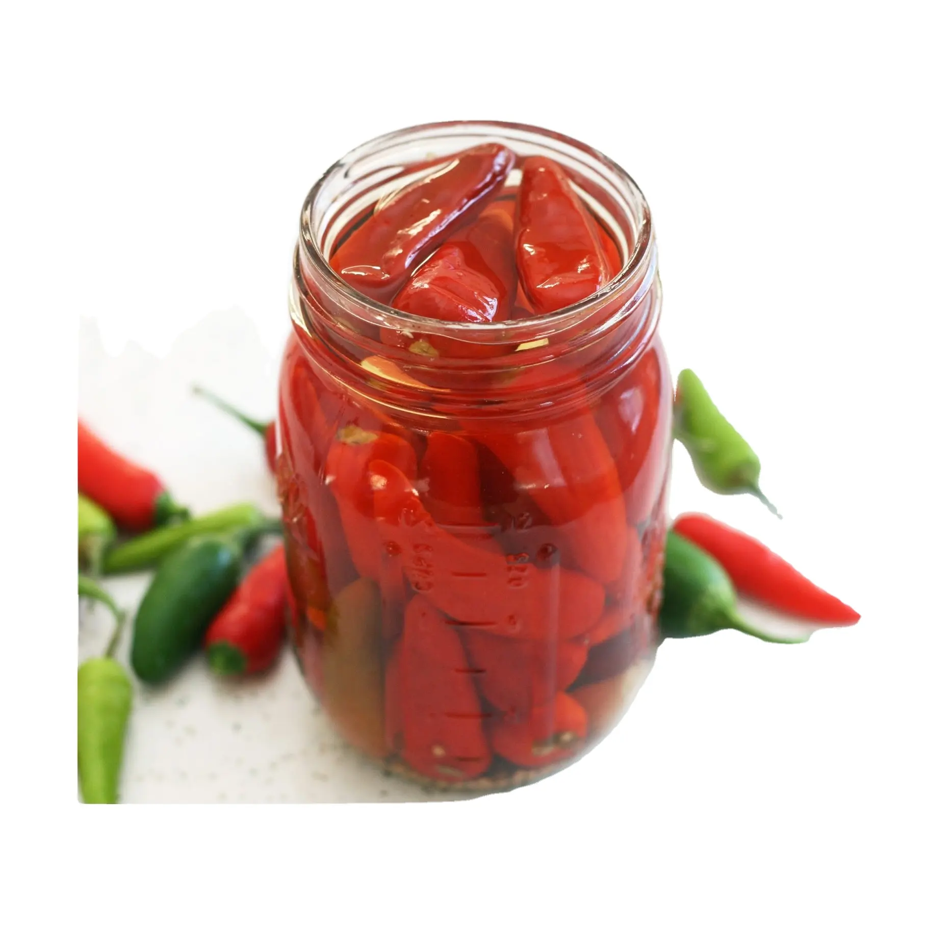 Natural Canned Red Chili Spicy Pickled Green Chilli Satled Chilli in Jar from Vietnam