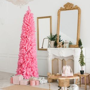 7.5 FT Hinged Artificial Christmas Tree Unlit Pine with 1075 Branch Tips Pencil Christmas Tree - Product Image 5