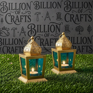 Lanterne marocaine arabe, porte-bougie suspendu, décoration islamique pour la maison et le jardin, Ramadan Kareem - Product Image 2
