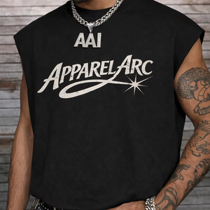 เสื้อยืดแขนกุดลายดาวประดับเพชรขายส่ง เสื้อผ้าสตรีทแวร์ผู้ชายทรงโอเวอร์ไซส์ รับทำโลโก้ตามสั่ง ผู้ผลิต OEM - Product Image 1