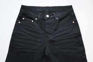 Nuevos Jeans de Hombre Estilo Y2K, Ajustados, Elásticos, de Mezclilla Negra, Vintage, con Estilo Hip Hop, Tejidos, Acampanados, Lavados con Piedras - Product Image 6