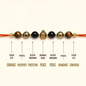 สร้อยข้อมือประดับอัญมณี Rakhi ทรงเหลี่ยมเจียระไน ขนาดรู 0.2 มม. ชุดรวมหลากสี 10 ชิ้น ชุดรูดราคชา - Product Image 2