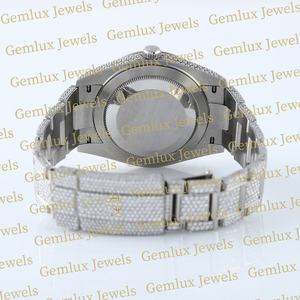 Venta caliente Totalmente Iced Out D VVS Moissanite Diamond Roman Dial Pass Diamond Tester Reloj de diamantes de acero inoxidable para hombres - Product Image 6