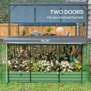 Fioriera in Metallo Zincato Stile Classico, Protezione per Piante Verdi, Ombreggiatura e Gabbia per Fiori e Ortaggi, Letto Rialzato da Giardino - Product Image 6