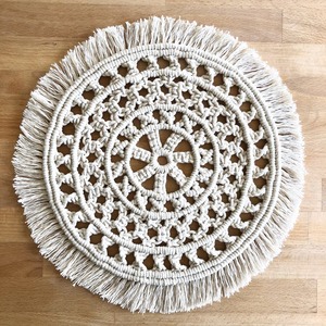 Handmade Macrame <b>Table</b> Mat Decorative Fringe <b>Placemat</b> for <b>Dining</b> Room Center <b>Table</b> and Cafe Decor Wholesale From India - Product Image 1