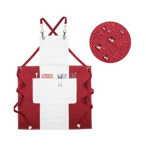 Tablier en toile imprimé avec logo personnalisé, sangles en cuir détachables, uniforme professionnel pour barman, barista, coiffeur, multifonctionnel - Product Image 4