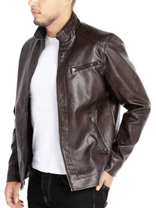 Sheepskin <b>Shearling</b> Leather <b>Jacket</b> Casual Flight Coat with Zippered Closure Genuine Leather Fur <b>Bomber</b> <b>Jacket</b> - Product Image 6