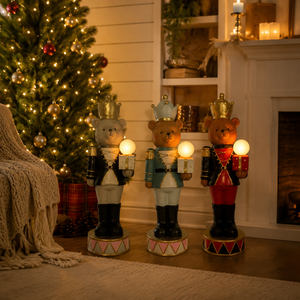 Décorations de Noël en gros : <span class=keywords><strong>Grande</strong></span> statue <span class=keywords><strong>Casse</strong></span>-<span class=keywords><strong>Noisette</strong></span> Ours en Peluche de 32 pouces en magnésia avec lumière LED cadeau - Product Image 6