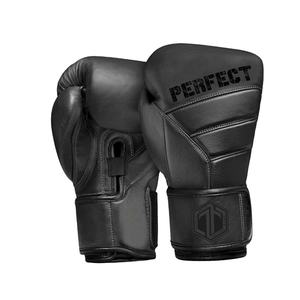 Gants de boxe personnalisés Gants d'entraînement de kick-boxe Gants de boxe de sport d'entraînement à bas prix en cuir de haute qualité noir-rouge - Product Image 1
