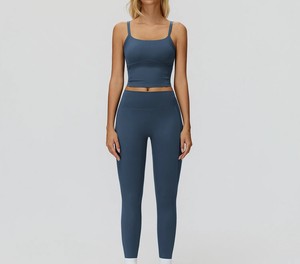 Custom Wholesale High-Waisted Ankle-Length <b>Flared</b> Leg Yoga <b>Leggings</b> Spandex/Nylon Tummy Control Scrunch Butt Eco-Friendly - Product Image 3
