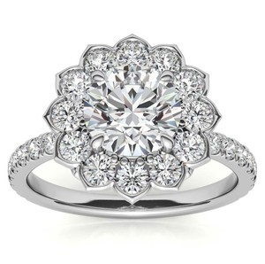 Brilliant Cut <b>Solitaire</b> Moissanite <b>Ring</b> 925 Sterling <b>Silver</b> Gold Plated Prong Set Certified Luxury Engagement Wedding Promise 4 - Product Image 1