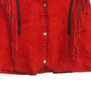 Womens Leather Western Cowboy <b>Fringe</b> Vest <b>Suede</b> Sleeveless <b>Jacket</b> Tassel Biker Motorcycle Rodeo Fashion Premium OEM - Product Image 2