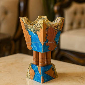 Elegant Wooden Epoxy Bakhoor Burner Perfume Flame Aromatherapy <b>Diffuser</b> Ramadan Gift Decor - Product Image 3