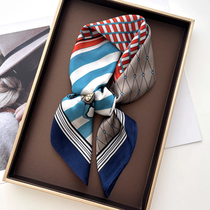 Pañuelo cuadrado de lujo para mujer, 70x70cm, chal suave para el cuello, pañuelo elegante para el cuello, pañuelos estampados para mujer, hiyab para viaje - Product Image 2