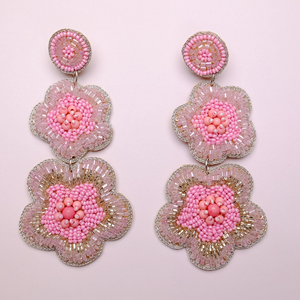 Pendientes de Bordado de Buena Calidad para Mujer, Joyería Personalizable con Bisel, Bordado de Punto de Cruz para Niñas por MD HANDICRAFTS - Product Image 6