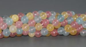 Perles rondes en jade naturel mélangé, multicolores, lisses, pour la fabrication de bijoux, colliers, bracelets, vente en gros - Product Image 2