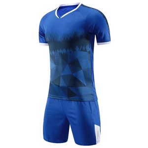 Conjuntos de Camisetas de Fútbol Cómodas para Hombre, Ligeras, 100% Poliéster, Transpirables, de Secado Rápido, Cuello en V, Manga Corta, Personalizables - Product Image 1