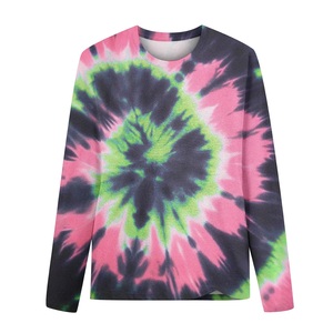 Camiseta de Manga Larga con Estampado Tie-Dye de Alta Calidad y Precio Económico para Mujer, Corte Holgado, Cuello Redondo - Product Image 3