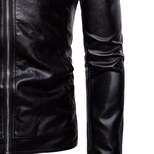 2026 Men's Woven <b>Leather</b> <b>Jackets</b> Breathable Windproof Waterproof Customized Front Color Stand Collar Vintage High Street <b>Jacket</b> - Product Image 5