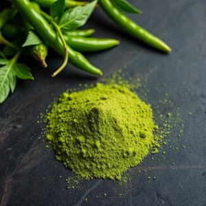 Poudre de piment vert naturel déshydratée séchée à l'air chaud, qualité alimentaire, saveur intense, épice exportée pour la restauration et la fabrication - Product Image 1