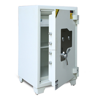 Premium Gewerblicher Safe WELKO US880 FE Weiß mit Schlüsselschloss 2mm Edelstahl-Konstruktion Diebstahlsicher & Feuerfest