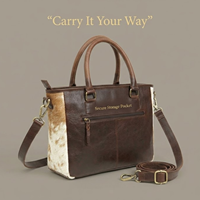 Tas Selempang Kulit Asli Premium Buatan Tangan Gaya Barat Warna Hitam Coklat Kecokelatan Tas Messenger Rustic Fashion
