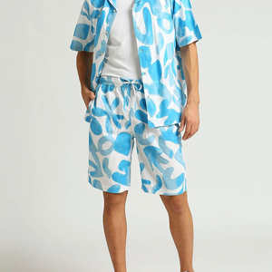 Mens Blue <b>White</b> Solid Casual <b>Shorts</b> Drawstring Breathable Quick Dry Canvas Summer Beach - Product Image 4