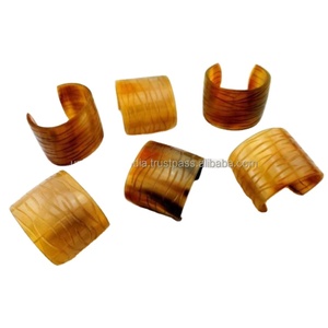 Acoplamiento de borde quemado LavaHorn | Conector de tubo de cuerno de búfalo carbonizado con textura degradada natural | Exportación artesanal exclusiva - Product Image 1