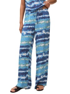 New 2026 Tie Dye Wide Leg Pants <b>Elastic</b> Waist Drawstring Casual Summer Cotton Joggers Lightweight Breathable Woven Blue Pattern - Product Image 1