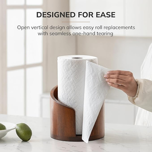 Handcrafted Wooden <b>Paper</b> Towel Holder Freestanding <b>Kitchen</b> Tissue Roll Stand for Countertop Home and Restaurant Use - Product Image 4
