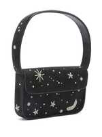 Trousse de Maquillage Arbre de Noël Brodé Style Dessin Animé avec Fermeture Éclair et Perles Rouges, Poignée Souple, Taille Moyenne/Grande, Durable - Collection Fashion Mart