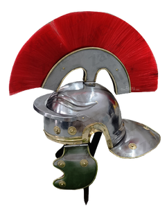Casque de Centurion Romain Médiéval avec Plume Rouge en Acier Doux, Armure de Chevalier de Combat pour Reconstitutions Historiques, Décoration Maison et Bureau - Product Image 4