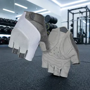 Guantes Profesionales de Fitness de Medio Dedo, Rojos y Negros, de Malla y Cuero PU, Unisex, para Gimnasio y Levantamiento de Pesas, con Correa para la Muñeca - Product Image 6