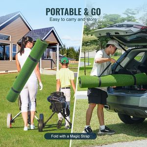 Tappetino da Golf 5x4ft con 10 Palline e 9 Tee, Erba Sintetica per Allenamento Golf, Realizzato in Materiale EVA - Product Image 5